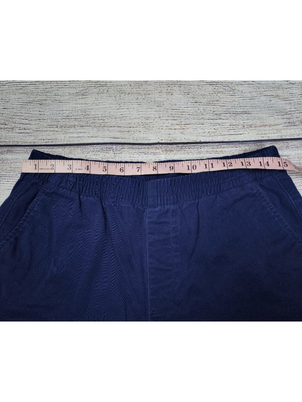 Lands End Women’s Mid Rise Cotton Navy Blue Shorts Size 10 Classic Minimalist - Picture 5 of 6